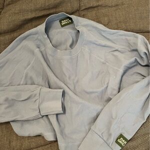 Daily drills cropped blue thermal long sleeve